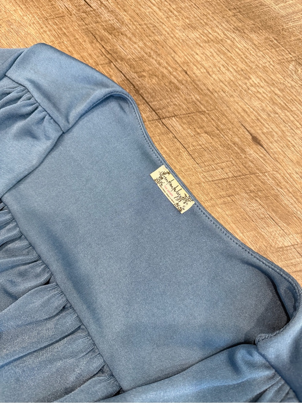 Free People Turnt Bodysuit Copenhagen Blue XS Wrap Long Sleeve Going Out NWOT - Picture 4 of 9